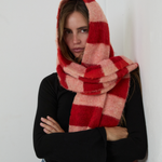 MIM Bufanda UNICA BUFANDA OVA CUADROS ROJOS