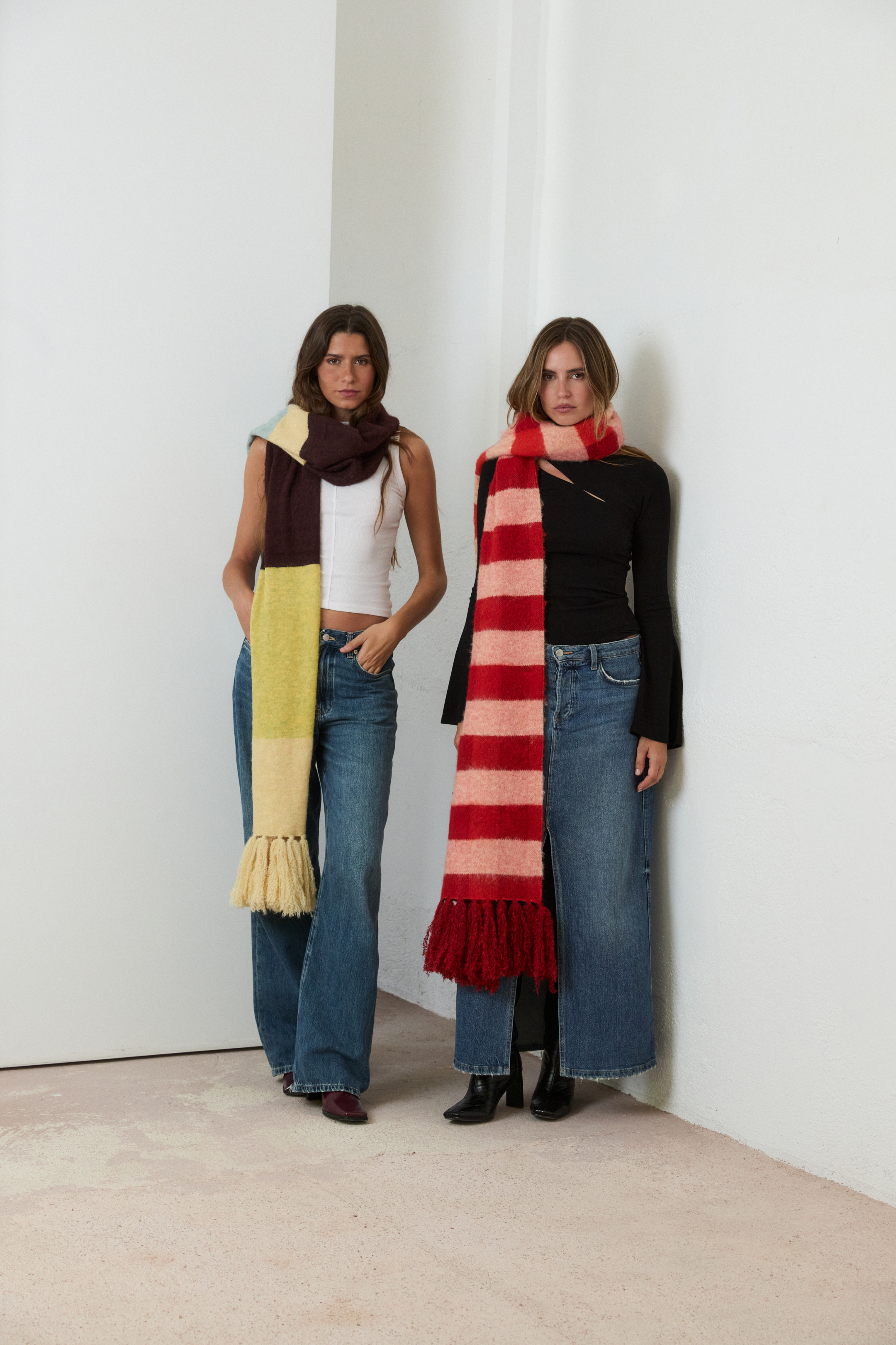 MIM Bufanda UNICA BUFANDA OVA CUADROS ROJOS