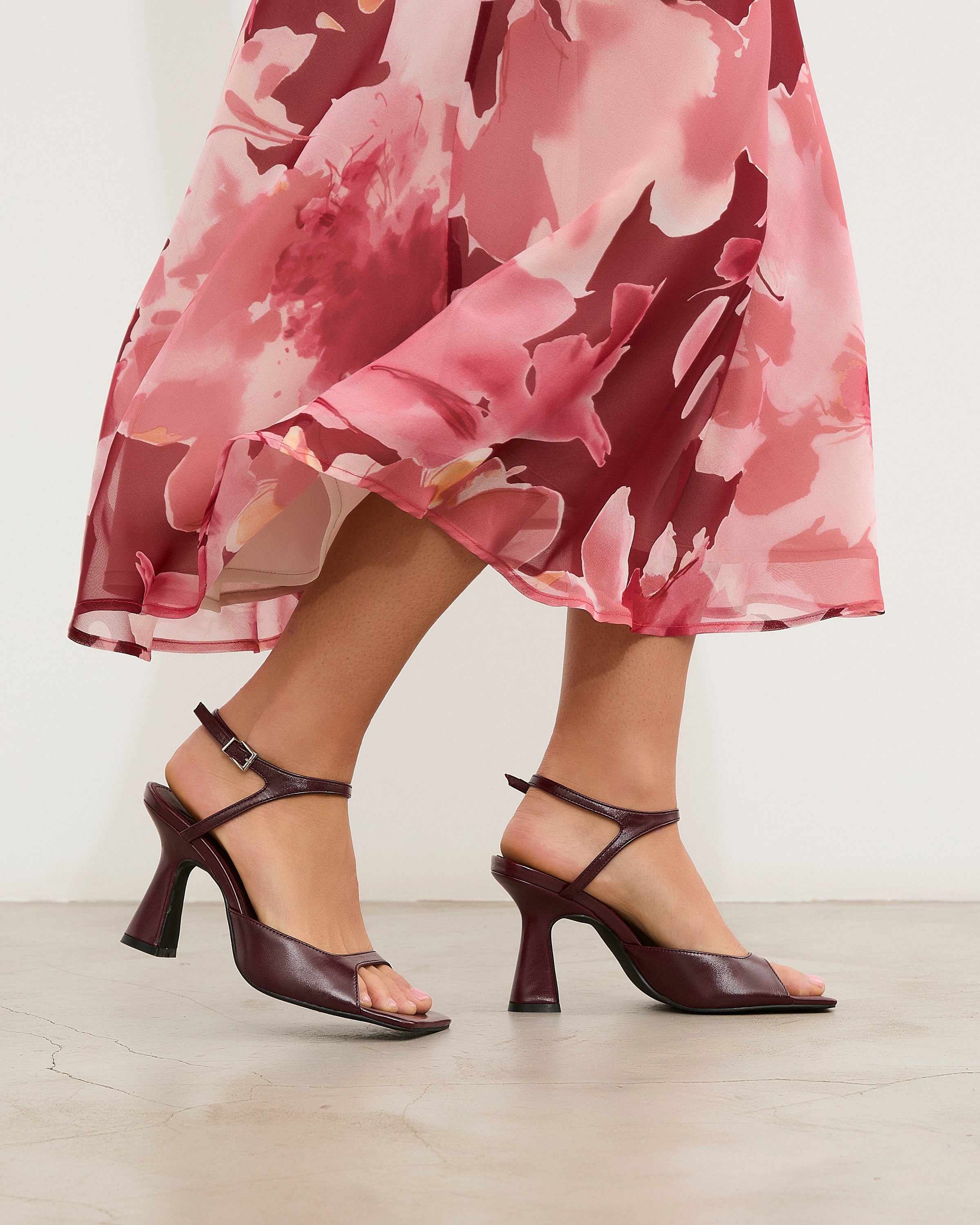 MIM Sandalia de tacón Adele Burdeos