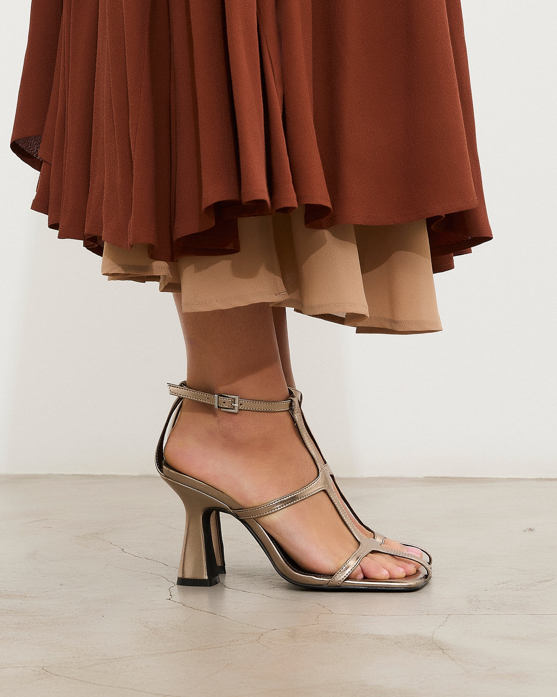MIM Sandalia de tacón Anne Metalizado