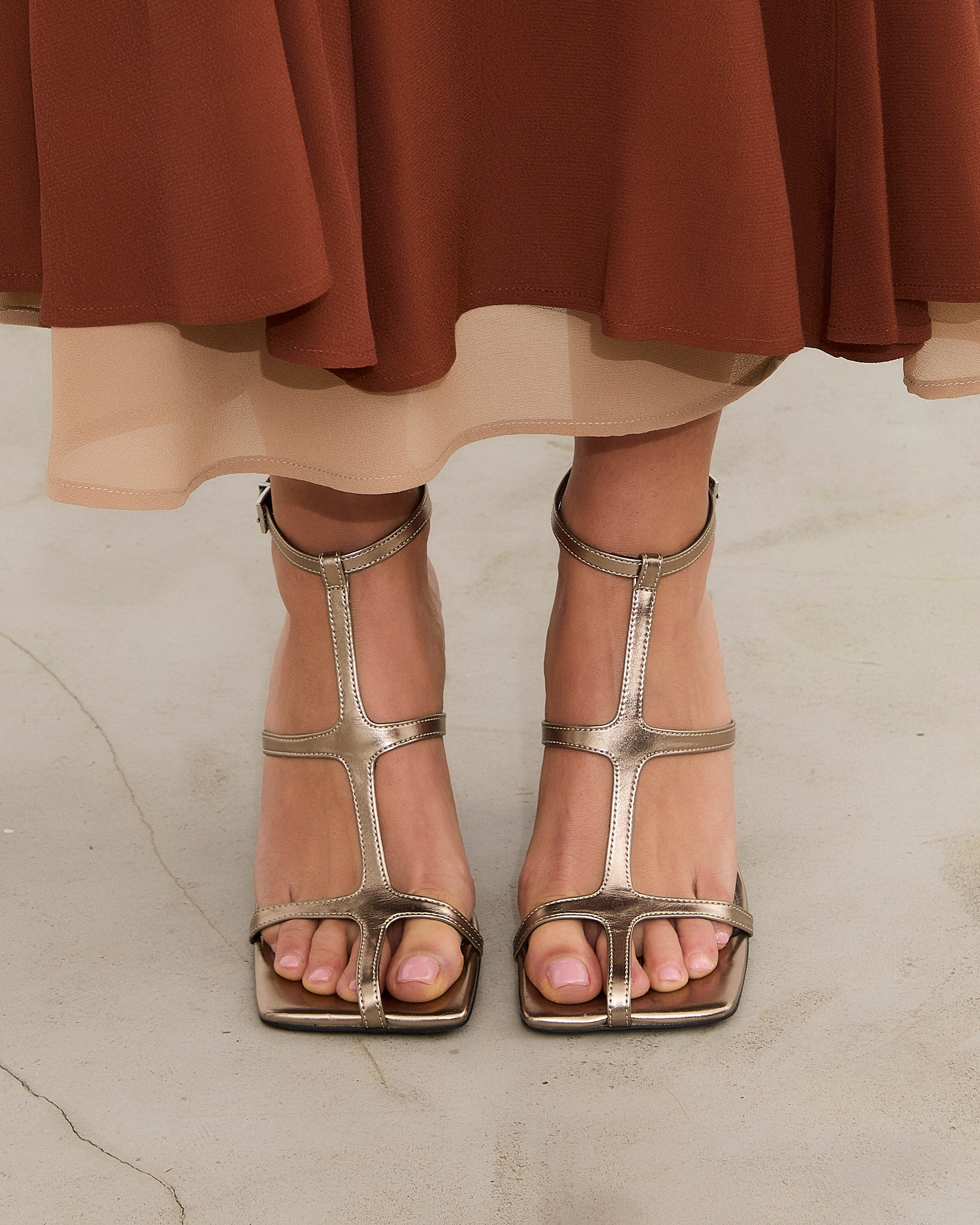 MIM Sandalia de tacón Anne Metalizado