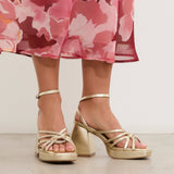 MIM Sandalia de tacón BRAT DORADO