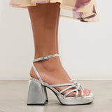 MIM Sandalia de tacón BRAT PLATA