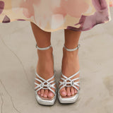 MIM Sandalia de tacón BRAT PLATA