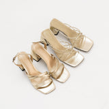 MIM Sandalia de tacón CLOE DORADO