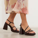 MIM Sandalia de tacón Cora Burdeos