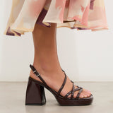 MIM Sandalia de tacón Cora Burdeos