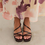 MIM Sandalia de tacón Cora Burdeos