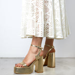 MIM Sandalia de tacón DALIA DORADO