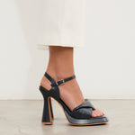 MIM Sandalia de tacón Dibai Azul Marino