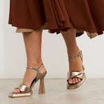 MIM Sandalia de tacón Dibai Metalizado