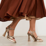 MIM Sandalia de tacón Dibai Metalizado