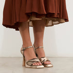 MIM Sandalia de tacón Dibai Metalizado