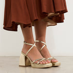 MIM Sandalia de tacón ENOA DORADO