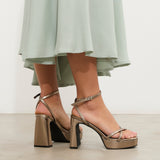 MIM Sandalia de tacón GRETA METALIZADO