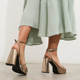 MIM Sandalia de tacón GRETA METALIZADO