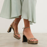 MIM Sandalia de tacón GRETA METALIZADO