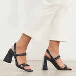 MIM Sandalia de tacón James Azul Marino