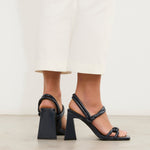 MIM Sandalia de tacón James Azul Marino