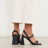 MIM Sandalia de tacón James Azul Marino