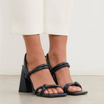 MIM Sandalia de tacón James Azul Marino