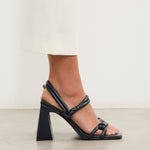 MIM Sandalia de tacón James Azul Marino