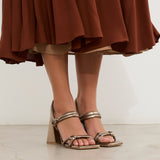 MIM Sandalia de tacón James Metalizado