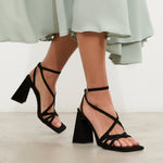 MIM Sandalia de tacón Jan Negro