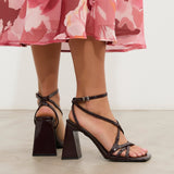 MIM Sandalia de tacón Jan Rojo