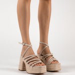 MIM Sandalia de tacón JAY ECRU