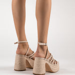 MIM Sandalia de tacón JAY ECRU