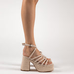 MIM Sandalia de tacón JAY ECRU