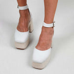 MIM Sandalia de tacón LIZARD ECRU STRAW