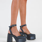 MIM Sandalia de tacón LIZARD NAVY