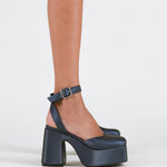 MIM Sandalia de tacón LIZARD NAVY