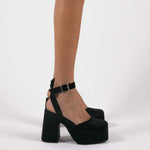 MIM Sandalia de tacón LIZARD NEGRO