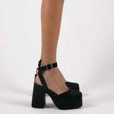 MIM Sandalia de tacón LIZARD NEGRO