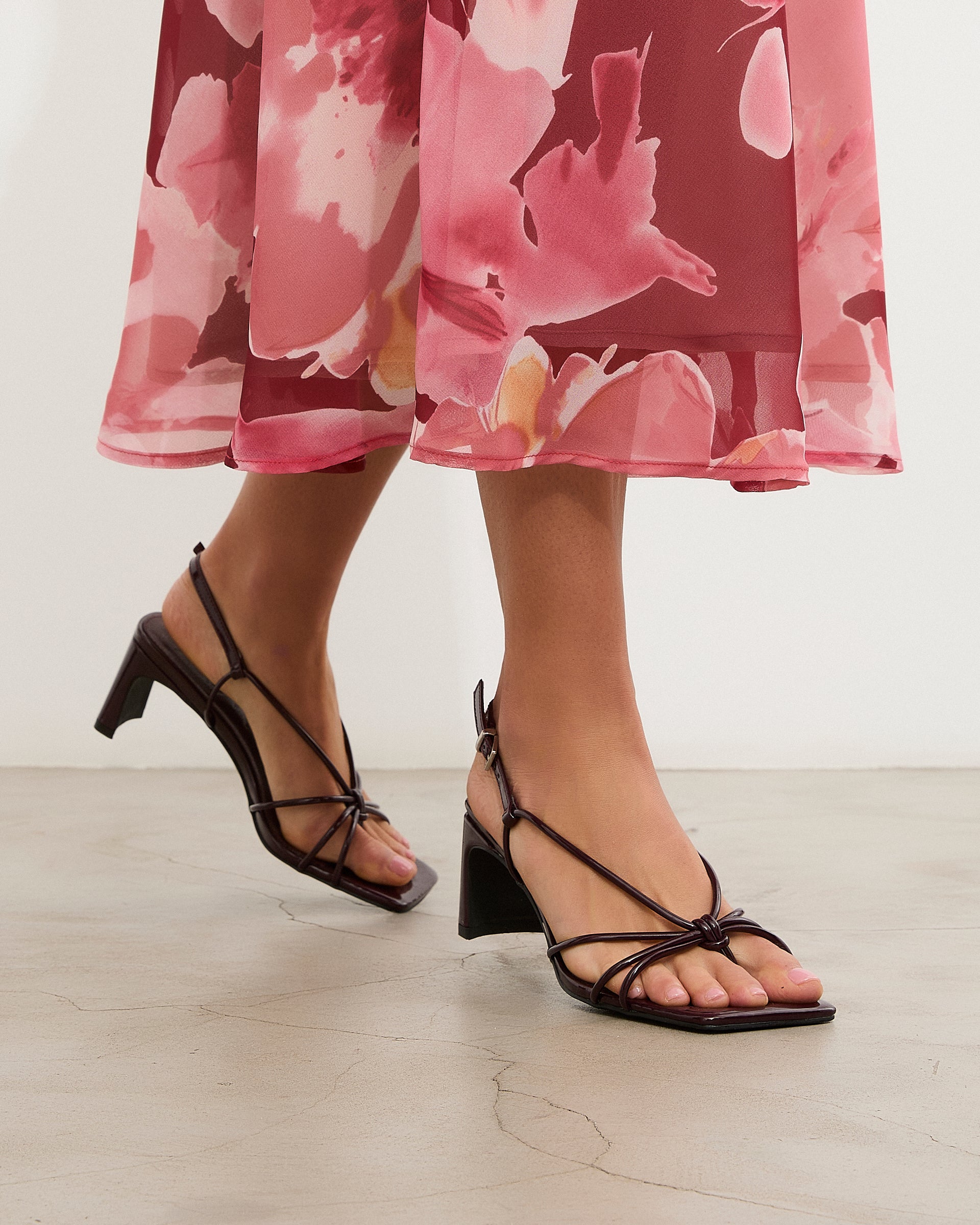 MIM Sandalia de tacón Merci Burdeos