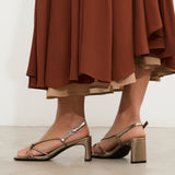 MIM Sandalia de tacón Merci Metalizado