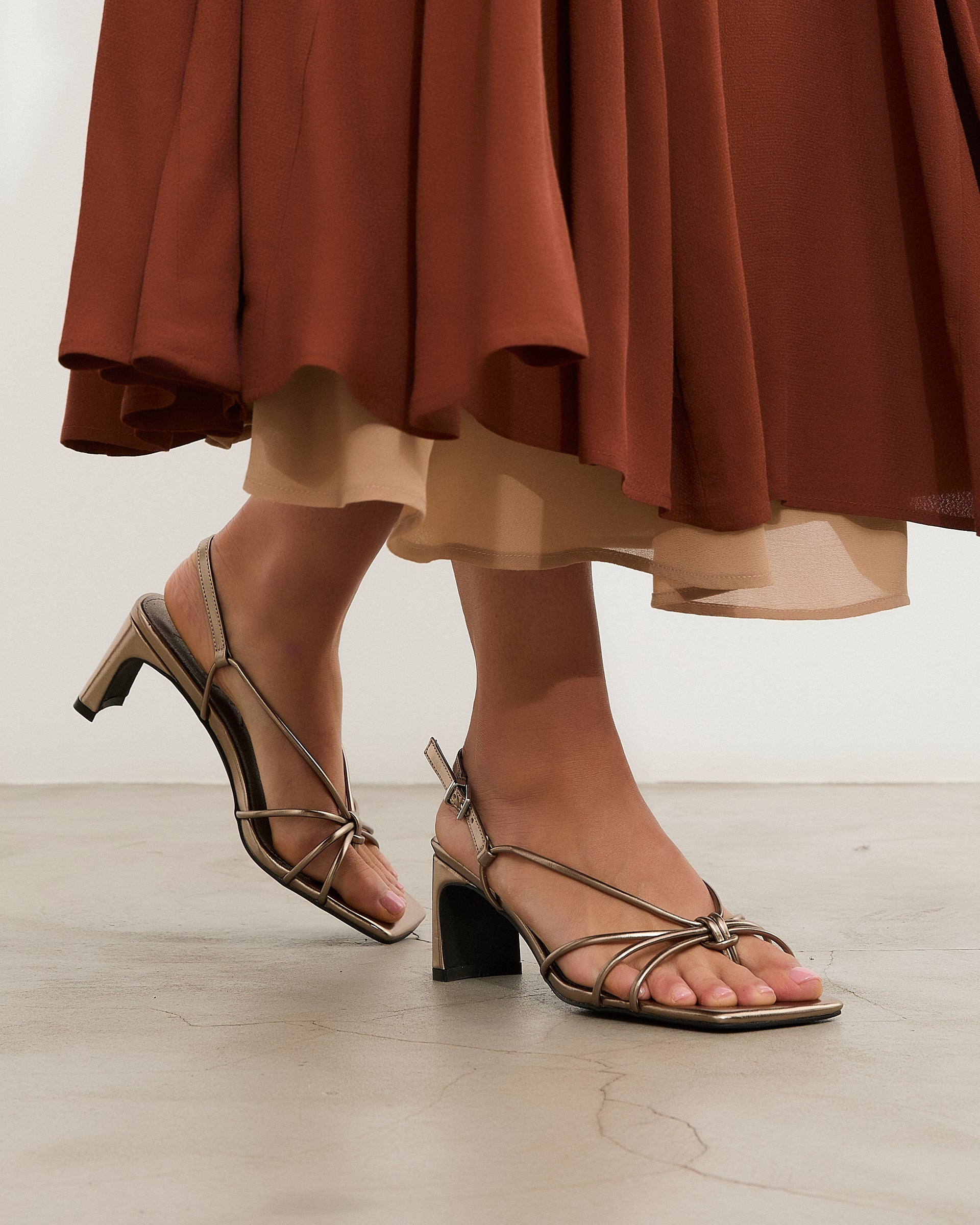 MIM Sandalia de tacón Merci Metalizado