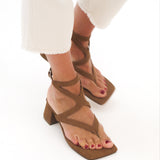 MIM Sandalia de tacón Morey Caramelo