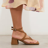 MIM Sandalia de tacón Morey Caramelo