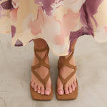 MIM Sandalia de tacón Morey Caramelo