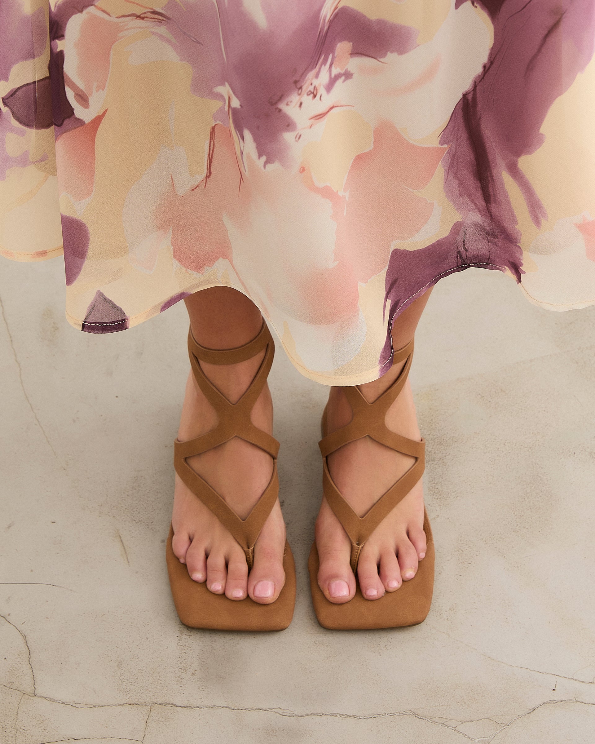 MIM Sandalia de tacón Morey Caramelo