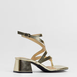 MIM Sandalia de tacón Morey Dorado