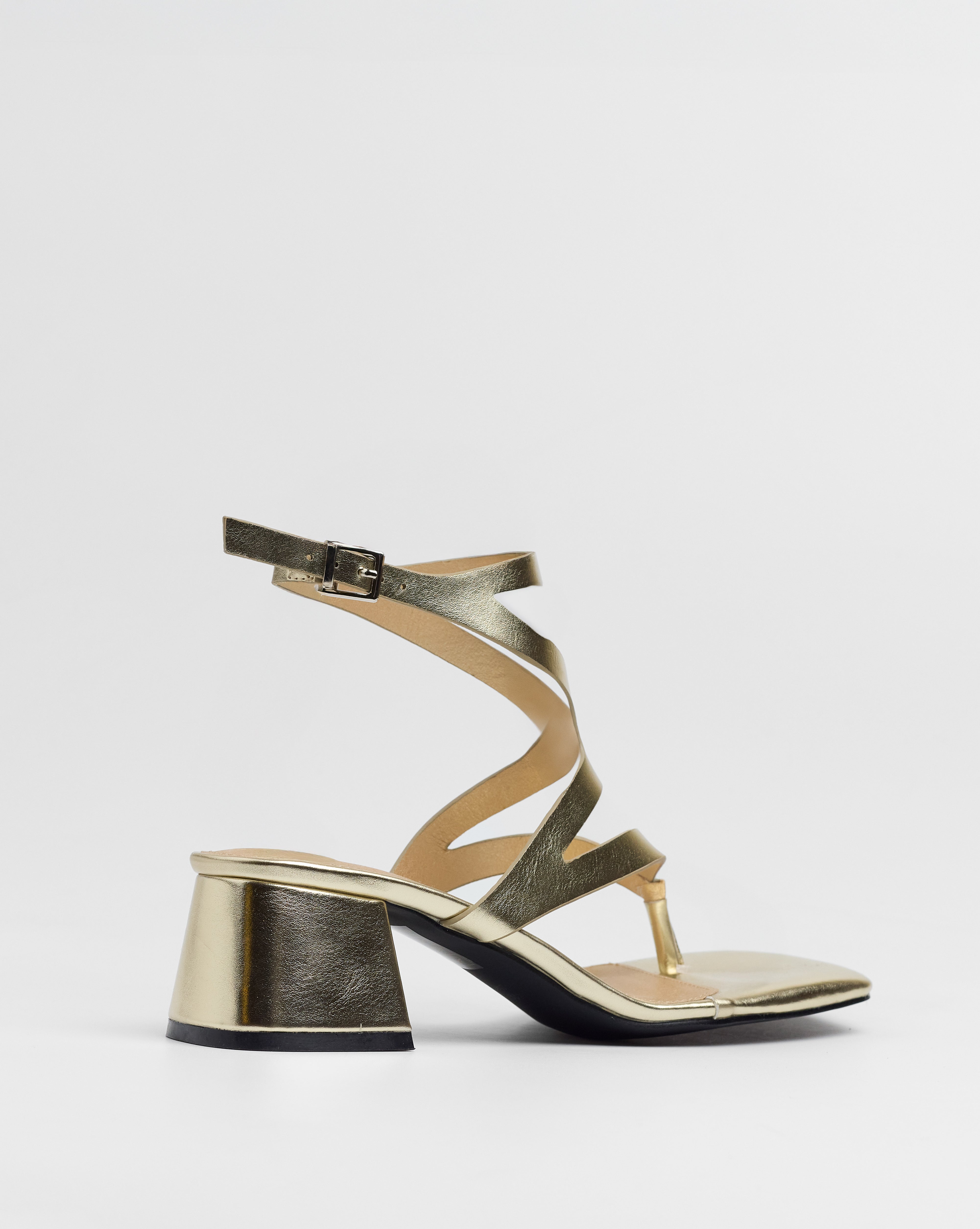 MIM Sandalia de tacón Morey Dorado