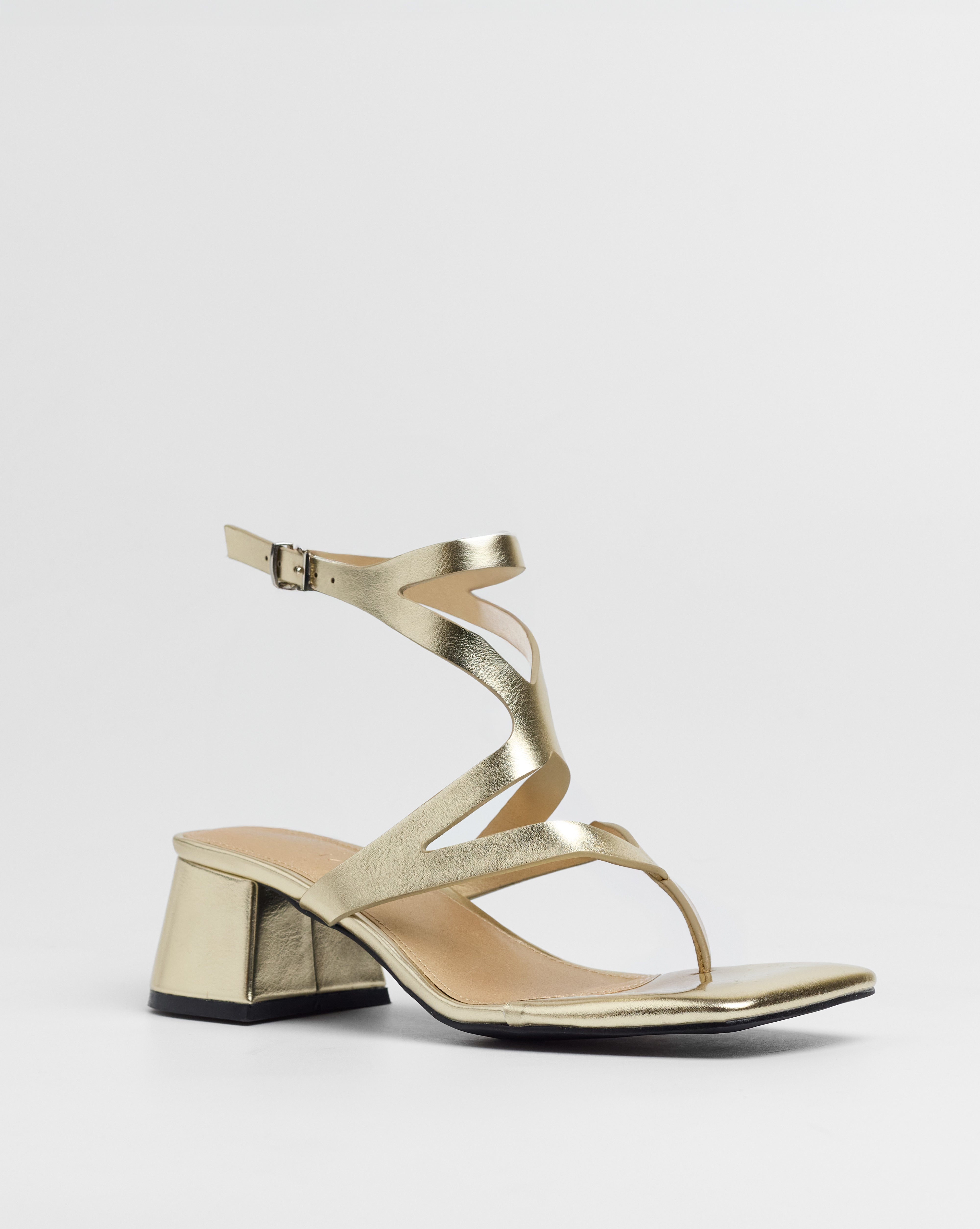 MIM Sandalia de tacón Morey Dorado