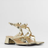 MIM Sandalia de tacón Morey Dorado