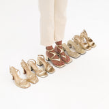 MIM Sandalia de tacón Morey Dorado