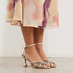 MIM Sandalia de tacón Nao Dorado